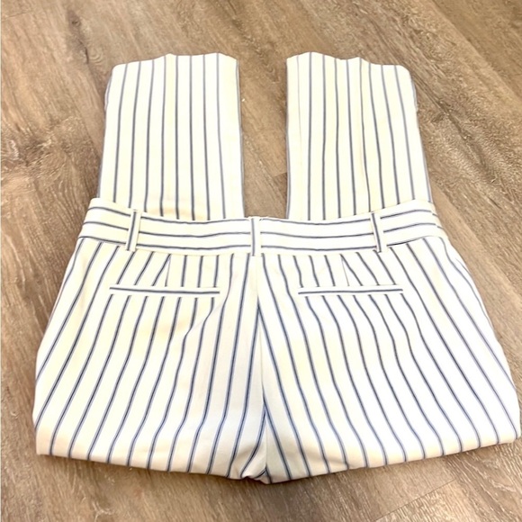 ANTHROPOLOGIE The Essential Slim Striped Cropped Pants Stretch
Cream/Blue Size 8 - Picture 8 of 10